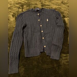 Kids Ralph Lauren Navy Cable Knit Sweater Cardigan